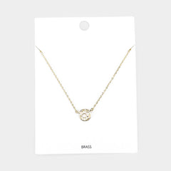 Brass Metal Cut Out Soccer Ball Pendant Necklace