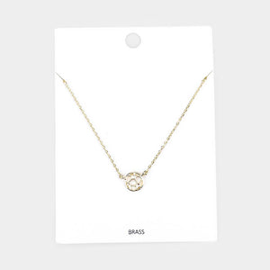 Brass Metal Cut Out Soccer Ball Pendant Necklace
