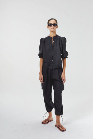 Meknes Linen Shirt - Black