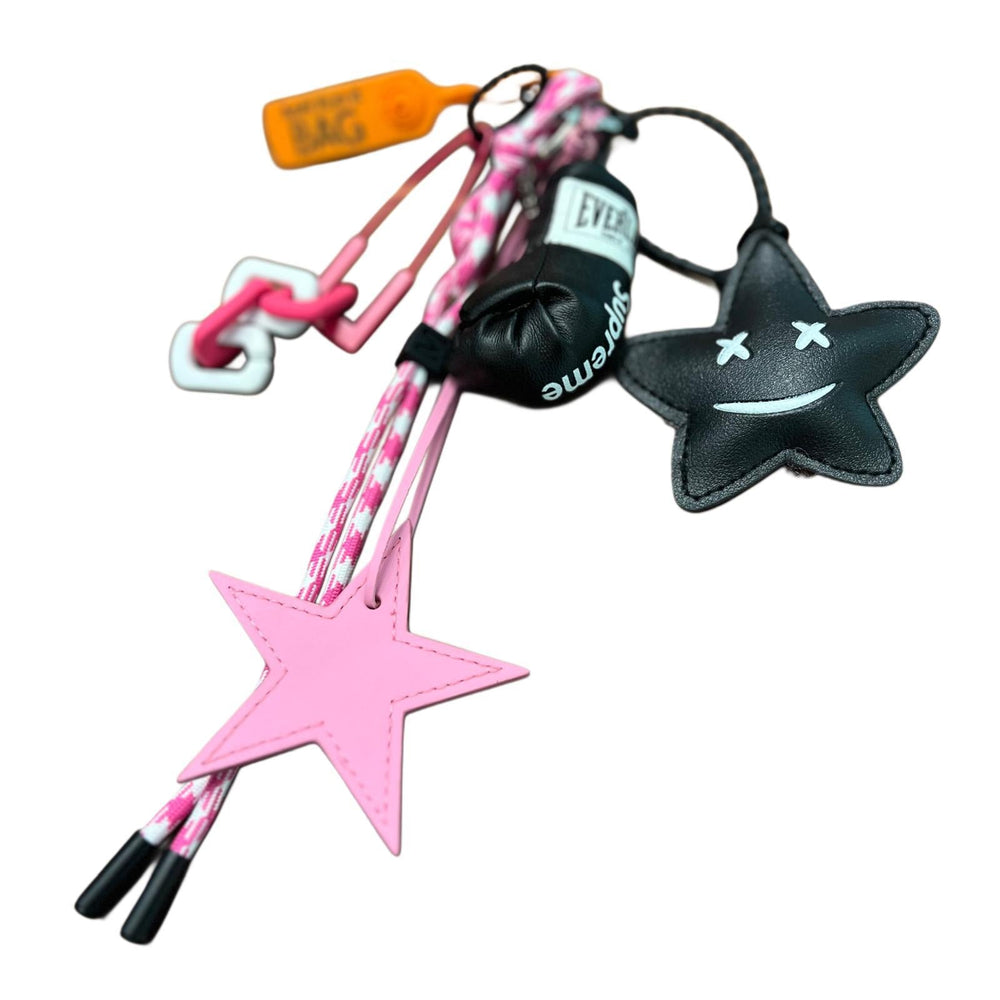 Black Star Pink Bag Charm