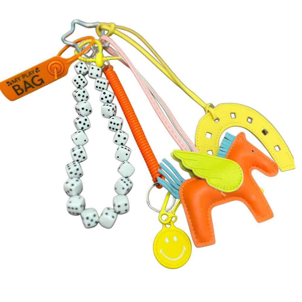 Dice yellow Bag Charm