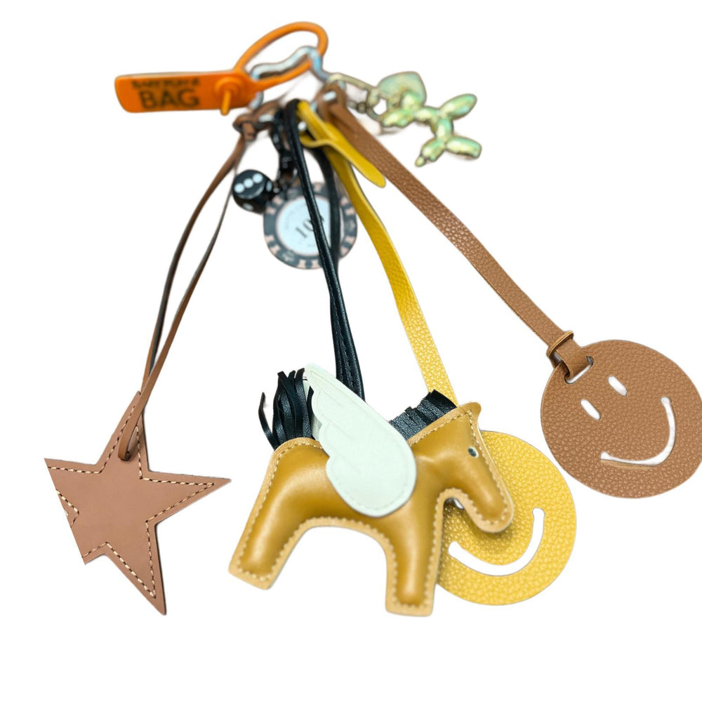 Brown happy face horse Bag Charm
