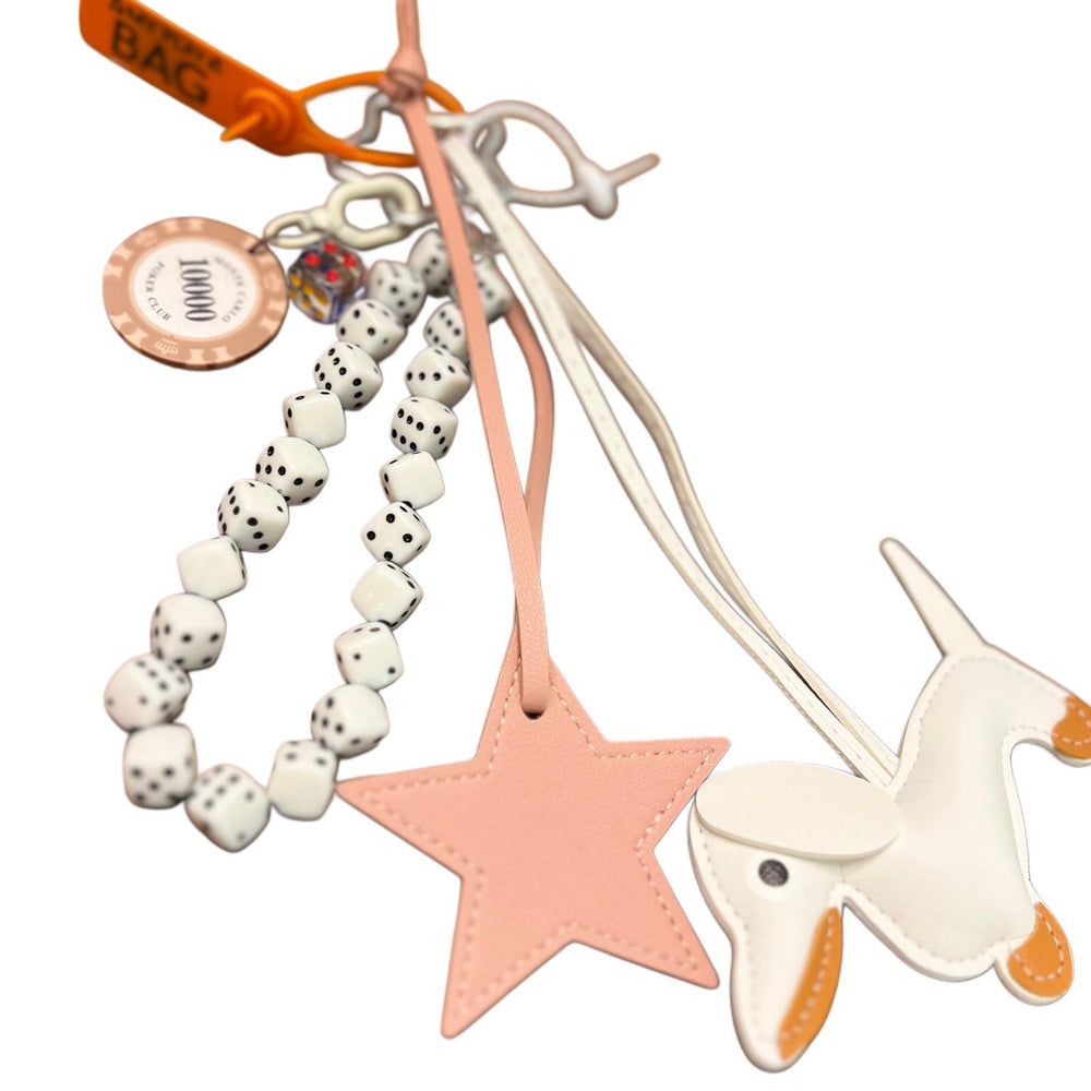 Lucky white Dachshund Bag Charm