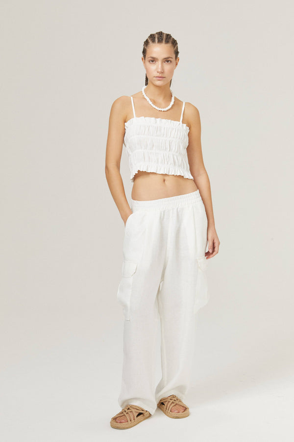 Luca Linen Pants - White