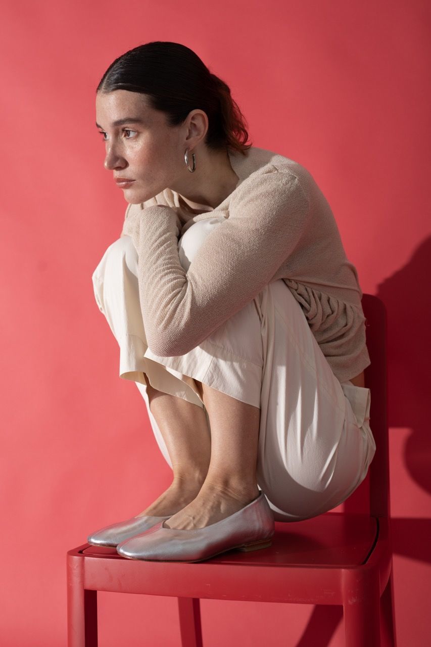 New Ama Flat Shoes in Silver