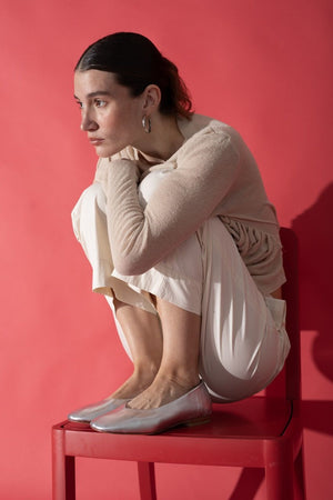 New Ama Flat Shoes in Silver