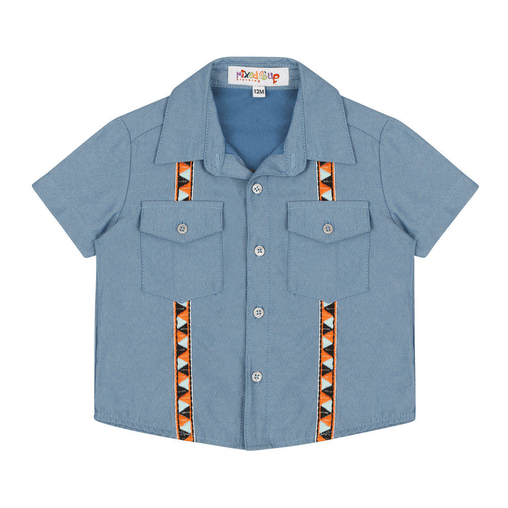 Baby Hemd Short Sleeve Button Down Shirt | Multicultural Kids Clothing