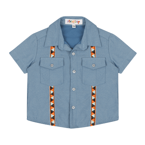 Baby Hemd Short Sleeve Button Down Shirt | Multicultural Kids Clothing