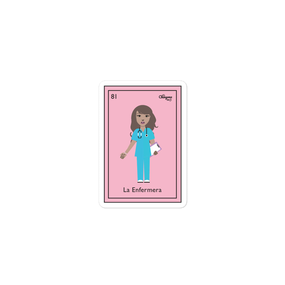 La Enfermera Mexica Loteria Card Sticker