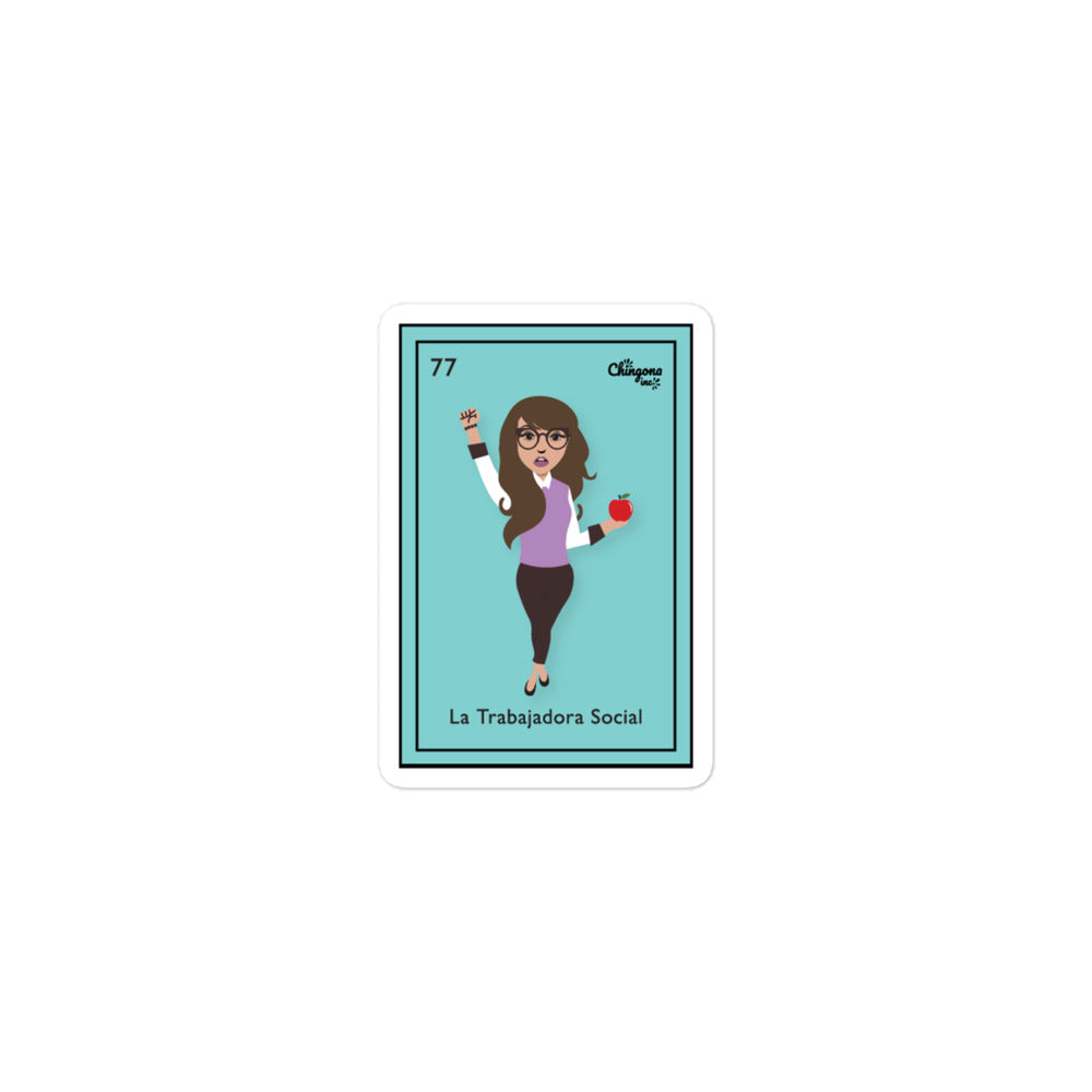 La Trabajadora Social Mexican Loteria Card Sticker