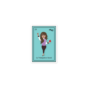 La Trabajadora Social Mexican Loteria Card Sticker