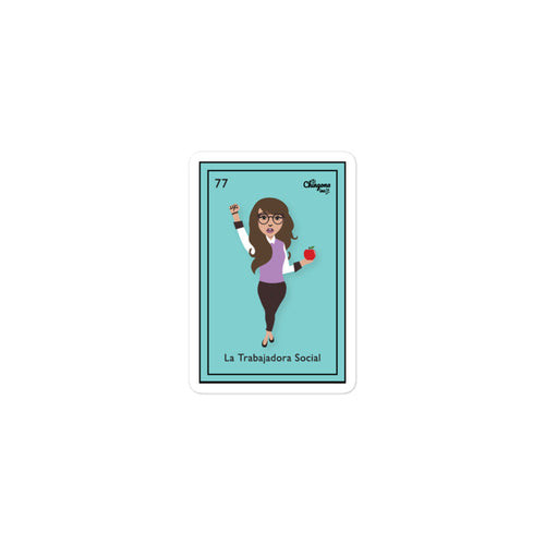 La Trabajadora Social Mexican Loteria Card Sticker