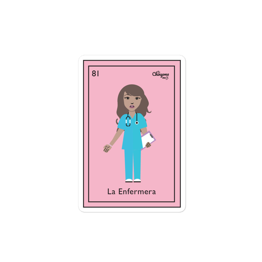 La Enfermera Mexica Loteria Card Sticker
