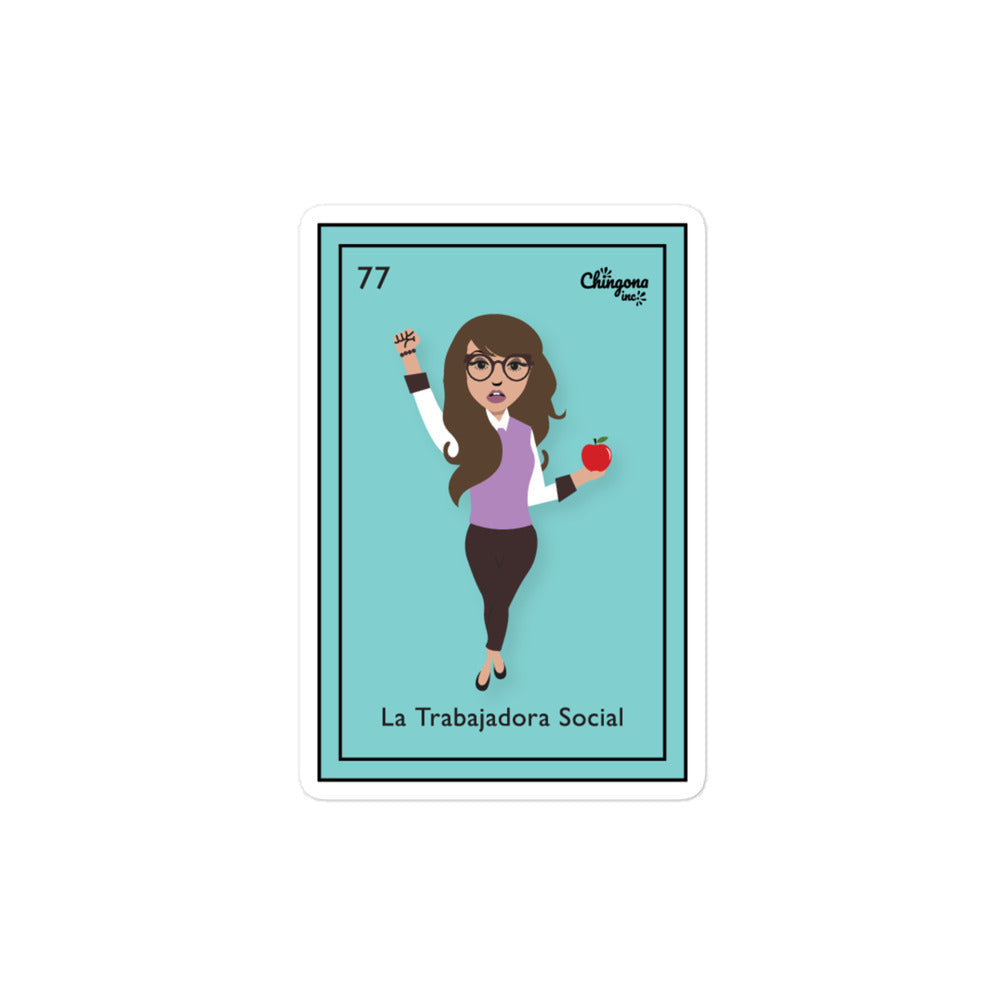 La Trabajadora Social Mexican Loteria Card Sticker