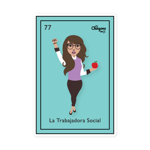La Trabajadora Social Mexican Loteria Card Sticker
