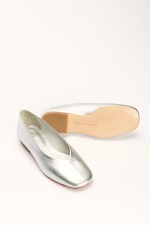 New Ama Flat Shoes in Silver