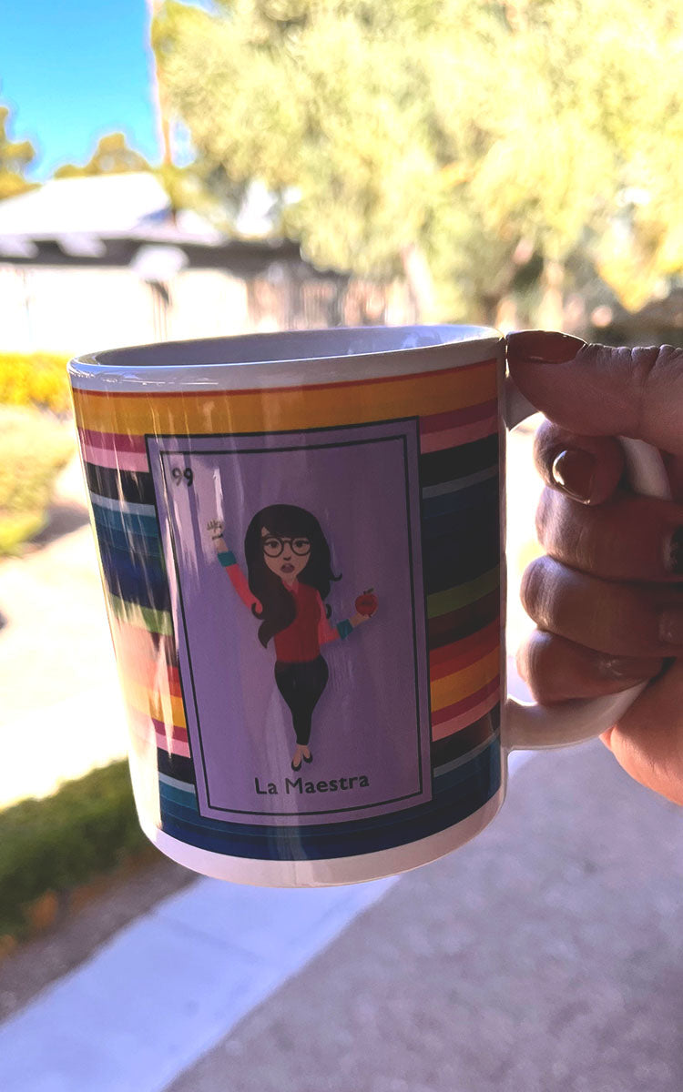 La Maestra Mexican Loteria Card Serape Mug