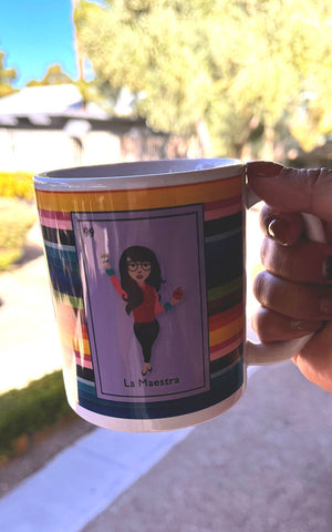 La Maestra Mexican Loteria Card Serape Mug