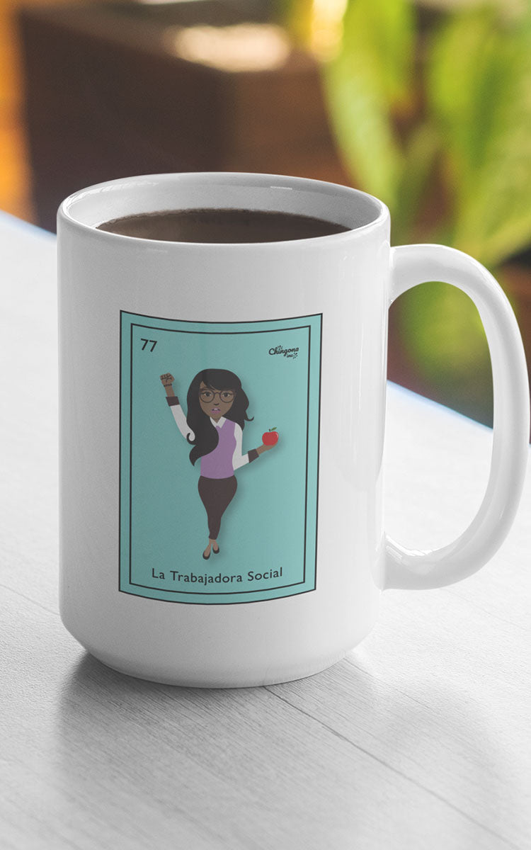 La Trabajadora Social Loteria Card Latina Mug