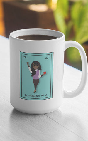 La Trabajadora Social Loteria Card Latina Mug