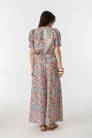 Sabi Metallic Linen Pants - Florece Print