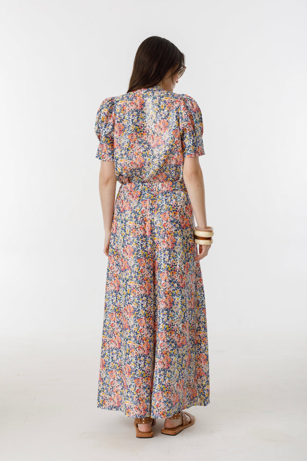 Sabi Metallic Linen Pants - Florece Print