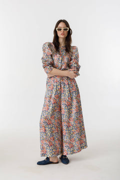 Sabi Metallic Linen Pants - Florece Print
