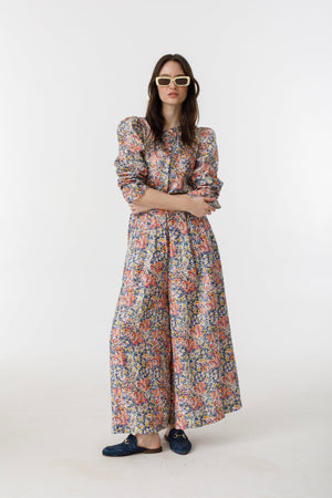 Sabi Metallic Linen Pants - Florece Print