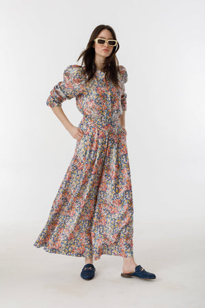 Sabi Metallic Linen Pants - Florece Print