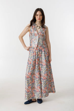 Jack Metallic Linen Vest - Florece Print