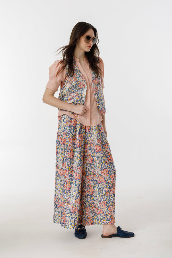 Jack Metallic Linen Vest - Florece Print