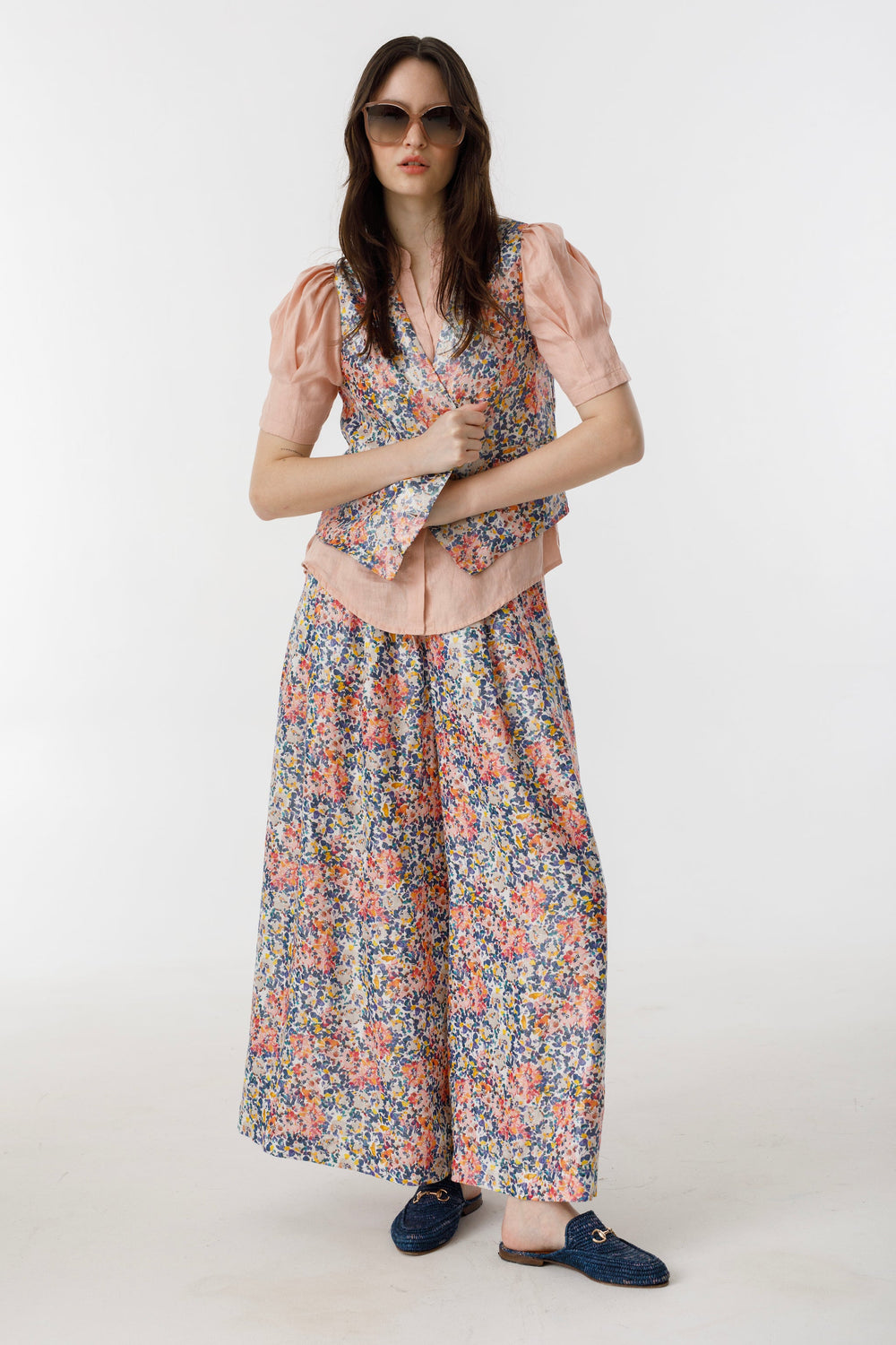 Jack Metallic Linen Vest - Florece Print