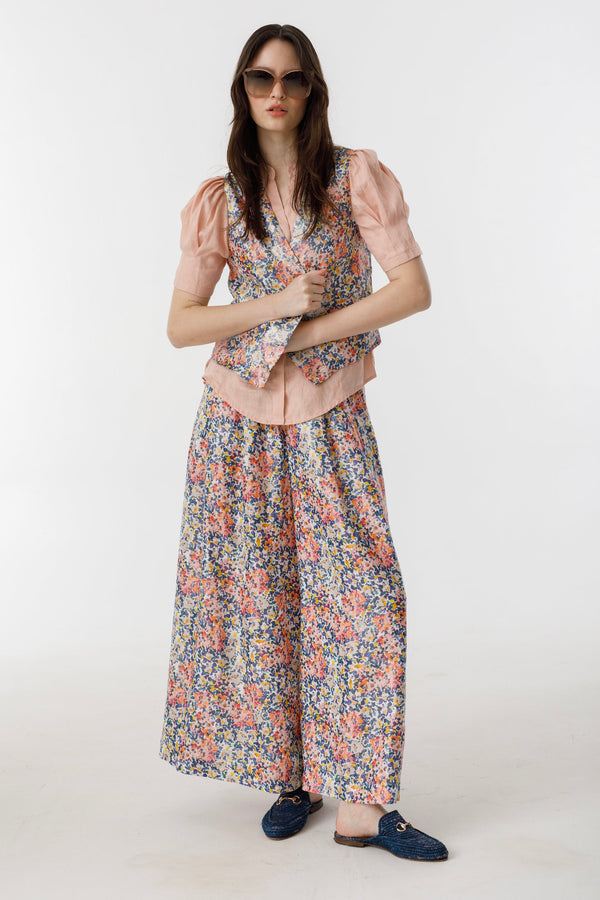 Jack Metallic Linen Vest - Florece Print