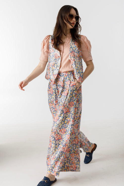 Jack Metallic Linen Vest - Florece Print
