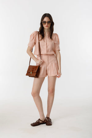 Athina Linen Shirt - Soft Pink