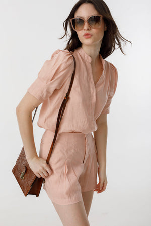 Frida Linen Shorts - Soft pink