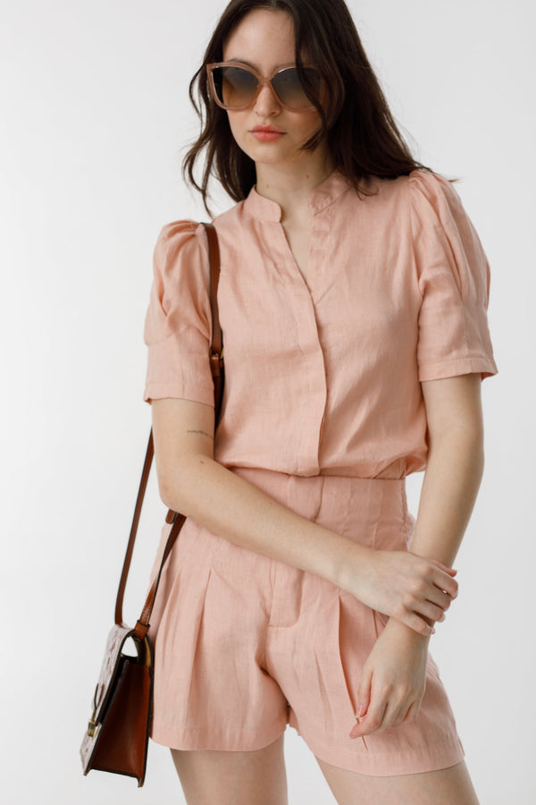 Frida Linen Shorts - Soft pink