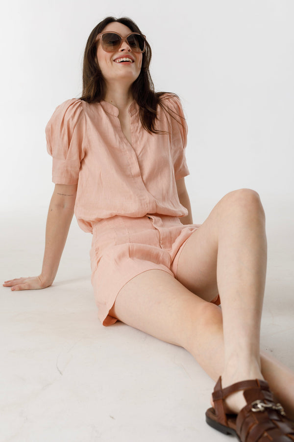 Frida Linen Shorts - Soft pink