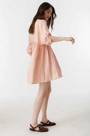 Alcala Dress Linen - Soft Pink