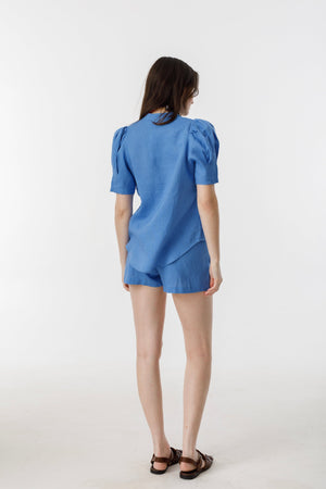 Athina Linen Shirt - Lanh Blue