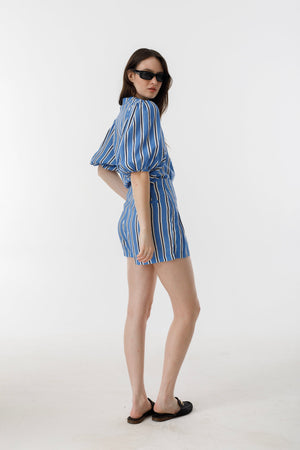 Bubble Linen Shirt - Blue Ivy Stripes