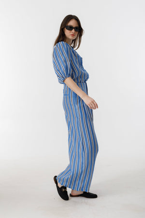 Bubble Linen Shirt - Blue Ivy Stripes