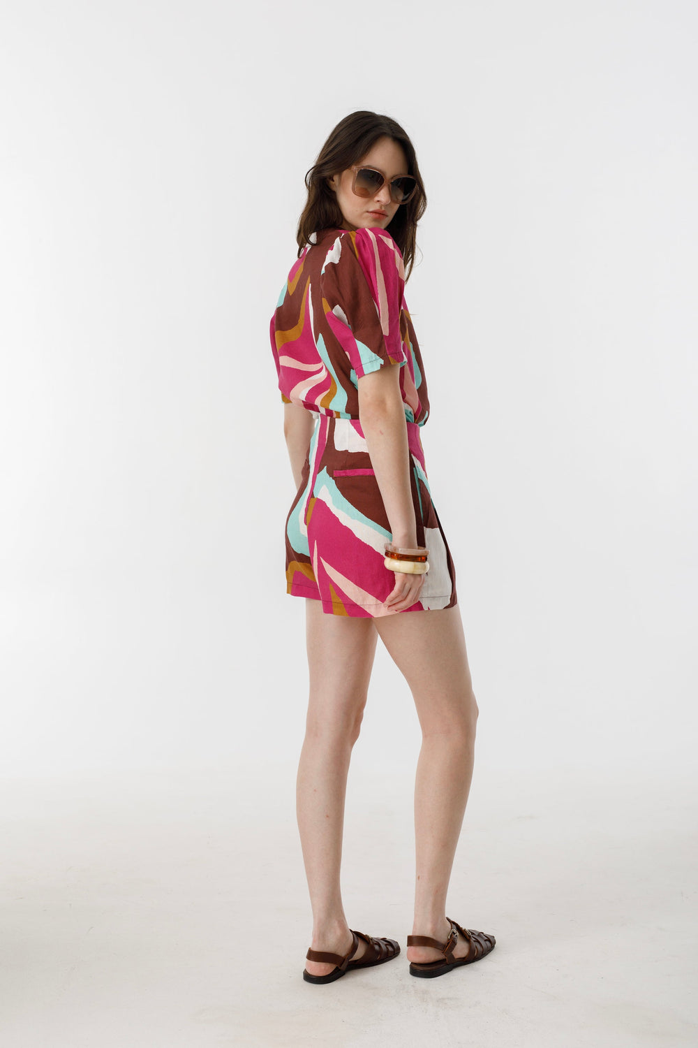 Athina Linen Shirt - Candela Print