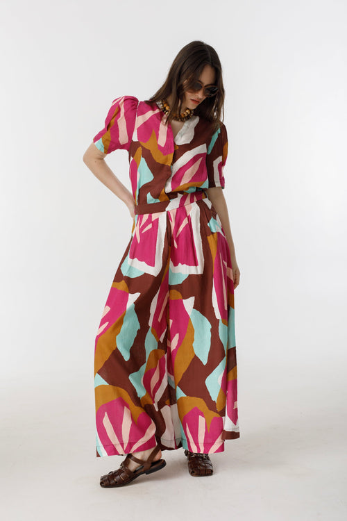 Sabi Linen Pants - Candela Print