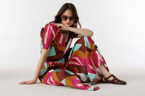 Athina Linen Shirt - Candela Print