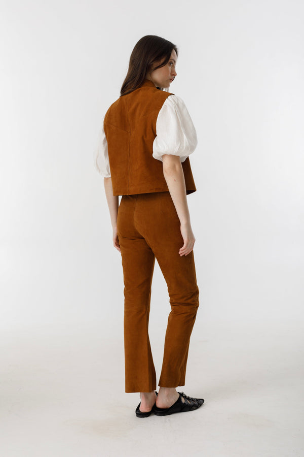 Tori Suede Pants - Tan