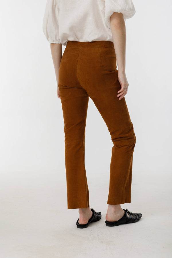 Tori Suede Pants - Tan