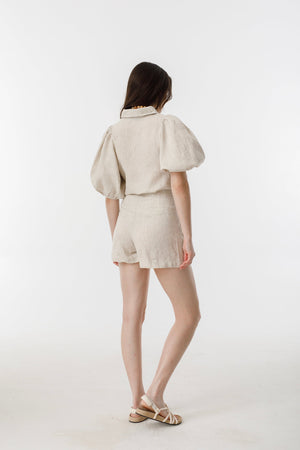 Frida Linen Shorts - Natural