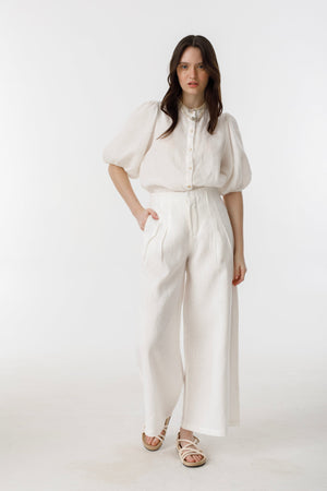 Culotte Linen Pants - Off White