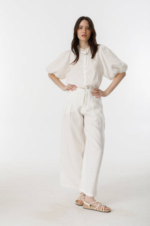 Culotte Linen Pants - Off White